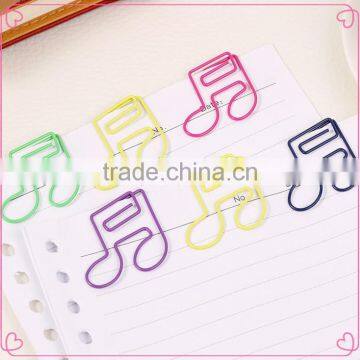 Factory assorted colors music shapes metal paper clips