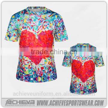 cheap plain custom round neck sublimation printed t-shirt