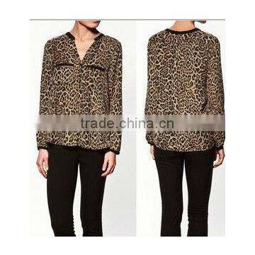 Fashion leapord chiffon blouse