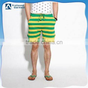 Fashion design summer cool plus size men striped shorts China supplier