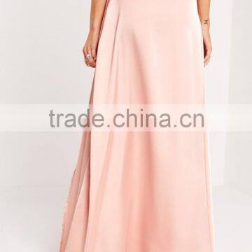 Cheap Fashion Pink Elegant Satin Magic Wrap Maxi Skirt Wholesale photo-5
