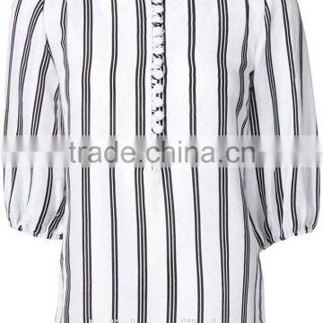 2016 High Quality Fancy Stripe Shirt Elegant Design OEM Service photo-4