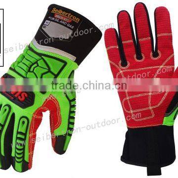 EN388 4543 durable oil and gas cut level 5 high impact protection working safety gloves