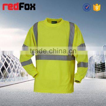 Red Low Price 100% Polyster Safety T-shirt for Worker T-shirt Maker Safety Shirt Workwear Shirt T-shirt photo-2