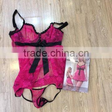 Big Size Fancy Lace Panty Bra Set Hot Sexy Girls See Through Underwear photo-5