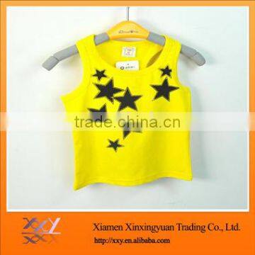 Basic Style Sleeveless Yellow Vest For Girls