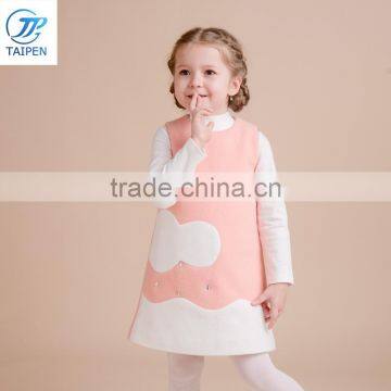 Girls Sleeveless Woolen Dresss Fashion Designs For Girls Kids A-line Dress OEM Service photo-2
