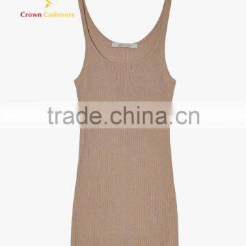 Women Round Neck Cashmere Sleeveless Knitted Sweater Pullover photo-4