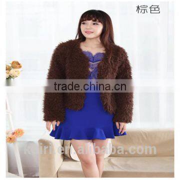 Women Winter Boy Friend Style Faux Fur Coats Fashion Plush Over Coat for Wholesale photo-4
