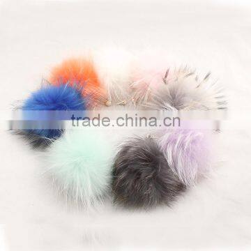 Myfur High Quality Real Raccoon Fur Pom Pom Phone Dust Plug Mint Green Color photo-3