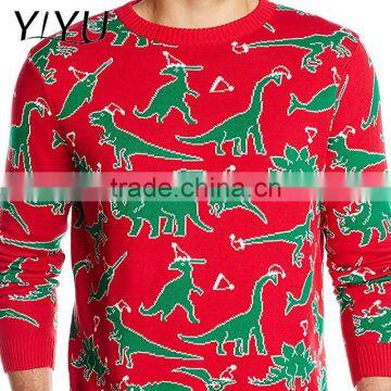 Custom Fashion Men's Dinosaur Chaos Ugly Christmas Sweater photo-3