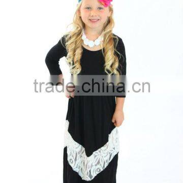 Latest 3/4sleeves Back White Mother and Daughter Dress Design Mommy and me Maxi Dress 2016 photo-2