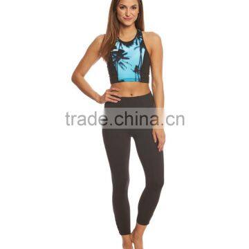 2017 Ladies Custom Design Sublimation Printed Private Label Crop Top Cutout Yoga Sports Bra Wholesale photo-4