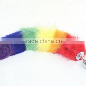 2017 Funny Supplies Colorful Simulation Hair Tail Dips False Hair Tail Cosplay Plush Accessories photo-2