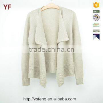 White Big Collar Womens Jerseys Knitted Cardigan Sweater