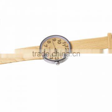 Fashion Latest Arrival Minimalist Leather Band Men Wood Watch photo-3
