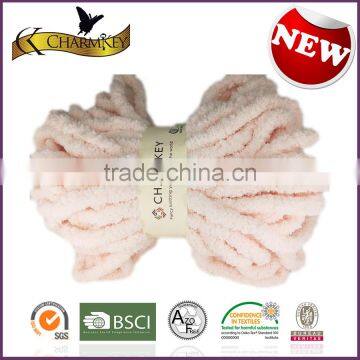 Charmkey Hot Selling Blanket Knitting Yarn 100% Polyester Chunky Chenille Yarn photo-3