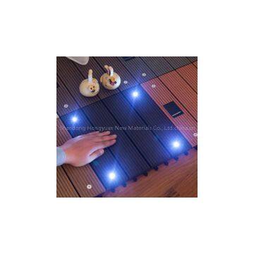 wpc composite DIY flooring with solar light from china supplier