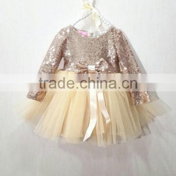 Gold sequin party girls dress birthday flower girl princess grenadine sparkle dresses