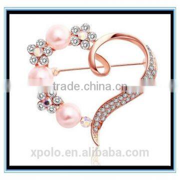 C08886 FACTORY PRICE gold fashion rhinestone brooch for wedding