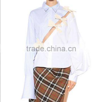 Long Sleeve Fashion Pinstripe T-shirts 100% Cotton Wholesale in China photo-2
