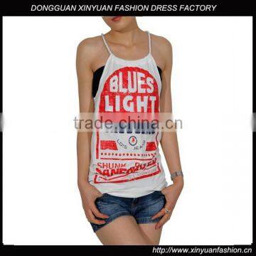 Fashion Women Printing Short Sleeve Top, Custom tank top, gym tank top