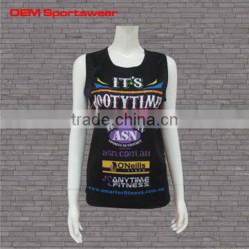 Running sports wear dye sublimation dry fit singlets