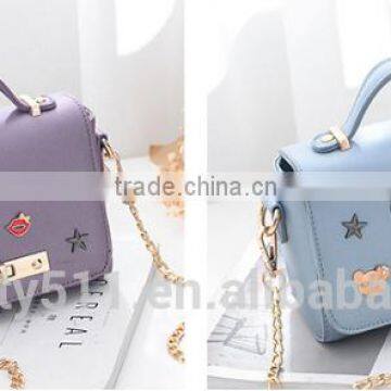 Shape Women Bag Leather Handbag With Rotating Lock Shoulder Bag HB5401