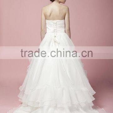 Ball Gown Bridal Dress Bowl Gown Straight Neck Straplesss Front Opened Ruffle Wedding Dress AS27702 photo-6