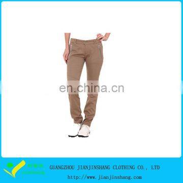 Customize Ladies Black Color High Qualtiy Zip Pocket Trousers Golf