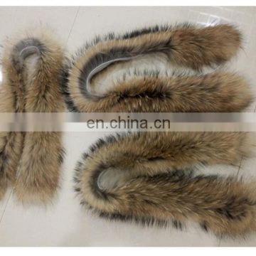 Chinese raccoon high quality Raccoon Fur Trim for hood