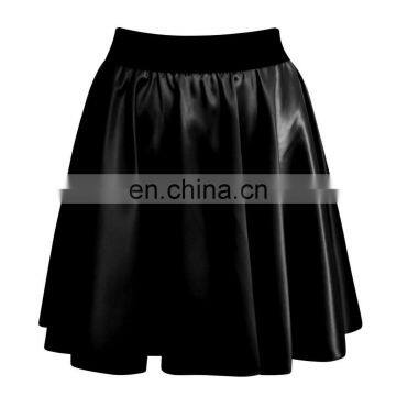 2014 A/W Woman's Leather Look Mini Skirt Professional Leather Oem Manufactuer In China