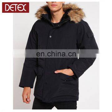 Top Brand Faux Fur Hood Removeable Men Winter Jacket Coat