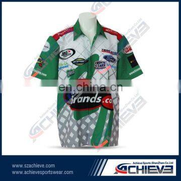full button motorcycle shirts/motocrosse jersey/polo neck auto racing uniform