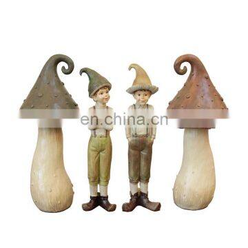 Little Gnome with Mushroom Figure Set on Table