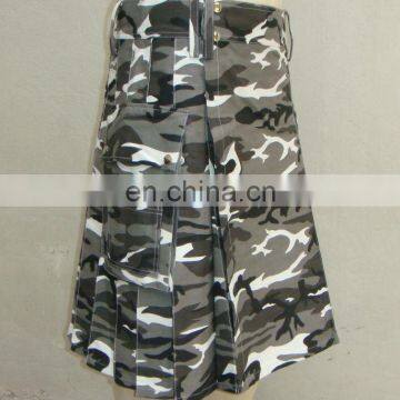 2014 Bright Active Men Camo Utility Sports Casual Pocket Kilt