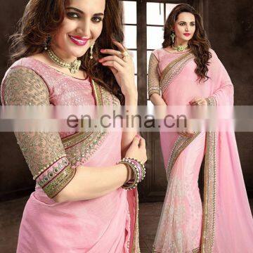 Pink Color Heavy Designer Sarees | Lace Design Saree