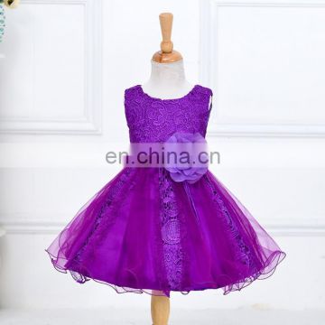 Cute Purple Floral Applique Flared Party Dresses