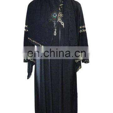 Women African Style Abaya / Latest Black And Golden Diamond Stone Work Embroidery Burkha/ Latest New York Fashion (dubai Abaya) photo-4