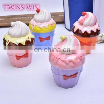 Hot sale in Japan bulk promotional gift for kids creative Cute ice cream smart money box for girls ceramic piggy bank