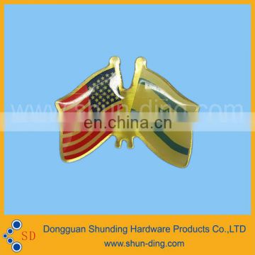 customized metal American and Israel cross flag badges wholesale