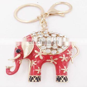 Auspicious Mini Elephant Key Chain Rings Holder Alloy Keyring Women Bag Pendant Accessories