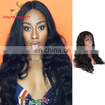 Factory price 9A grade 100% brazilian human virgin hair full lace wig in body wave raw unprocessed hair