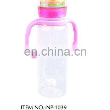 2015 Brand New 250ml pp automatic erect rattle bottle with handle