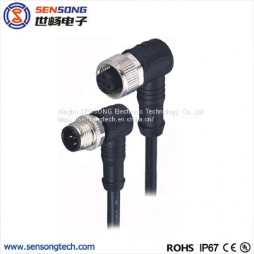 M12 Circular Sensor Connector PUR Molded Cable Female Male