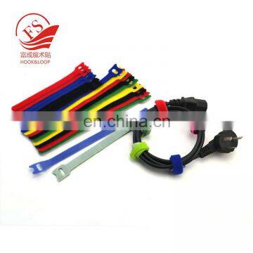 Shenzhen factory two sides hook loop Cable Ties with Logo label