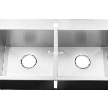 50/50 Double Basin Above Counter Stainless Kitchen Sink