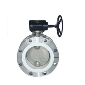 PTFE Full lined flanged butterfly valve D341F