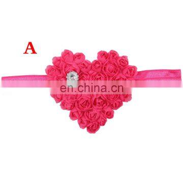 Free Shipping Handmade Valentines Day Newborn Baby Rose Flower Headband photo-2