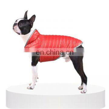 New launching down cotton plain color reflective dog apparel jackets